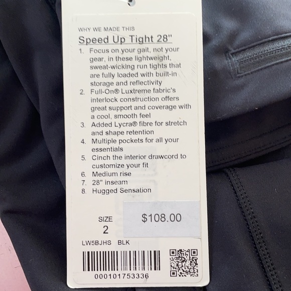 NWT Lululemon Speed Up Tight 28’’ Size 2 - Picture 3 of 3